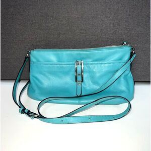 Turquoise/Teal Crossbody Leather Purse